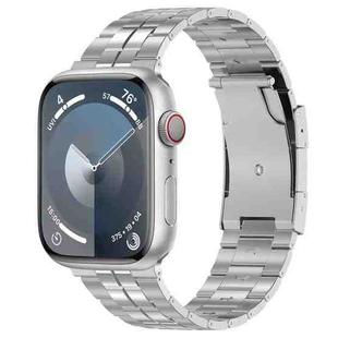 For Apple Watch Series 3 42mm Tortoise Buckle Titanium Steel Watch Band(Silver)