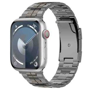 For Apple Watch 42mm Tortoise Buckle Titanium Steel Watch Band(Grey)