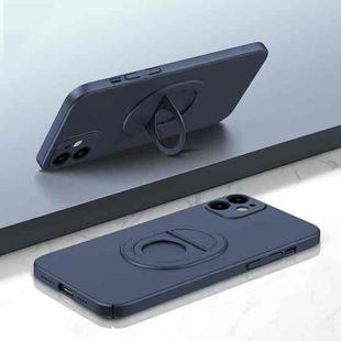 For iPhone 12 Magsafe Hidden Fold Holder Full Coverage Shockproof Phone Case(Blue)