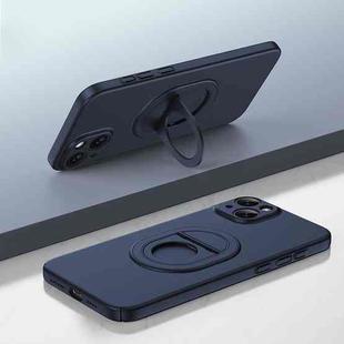 For iPhone 15 Plus Magsafe Hidden Fold Holder Full Coverage Shockproof Phone Case(Blue)