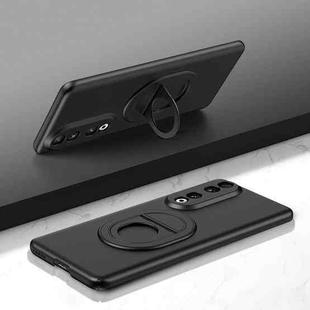 For Honor 90 Magsafe Hidden Fold Holder Full Coverage Shockproof Phone Case(Black)