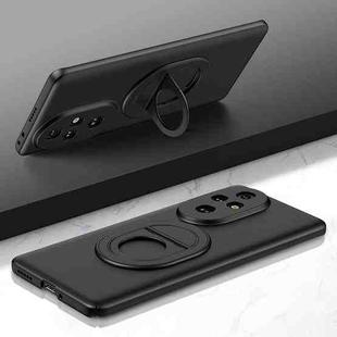 For Honor 200 Pro Magsafe Hidden Fold Holder Full Coverage Shockproof Phone Case(Black)