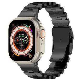 For Apple Watch Ultra 49mm Butterfly Type Titanium Steel Watch Band(Black)