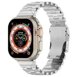 For Apple Watch Ultra 49mm Butterfly Type Titanium Steel Watch Band(Silver)