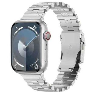 For Apple Watch Series 3 42mm Butterfly Type Titanium Steel Watch Band(Silver)