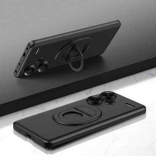 For Xiaomi Redmi Note 13 Pro+ Magsafe Hidden Fold Holder Full Coverage Shockproof Phone Case(Black)