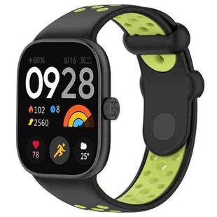 For Redmi Watch 4 Two Color Silicone Sports Watch Band(Black Lime)