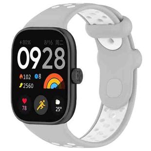 For Redmi Watch 4 Two Color Silicone Sports Watch Band(Grey White)