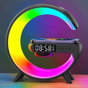 G69 G Shape Smart Bluetooth Speaker Support Wireless Charger & Alarm Clock & Wake-up Light, Without APP(Black)
