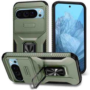 For Google Pixel 9 / Pixel 9 Pro Sliding Camshield Holder Phone Case(Alpine Green)
