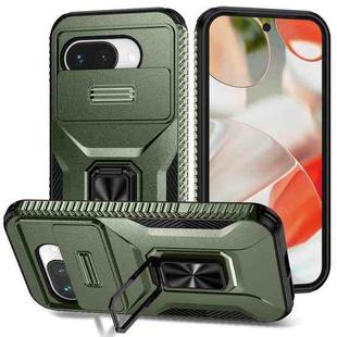 For Google Pixel 9a Sliding Camshield Holder Phone Case(Alpine Green)