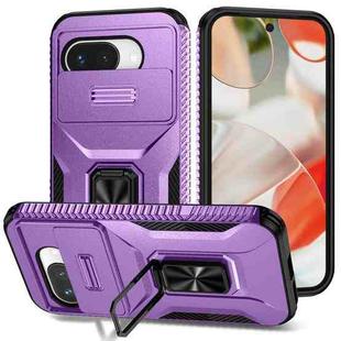 For Google Pixel 9a Sliding Camshield Holder Phone Case(Purple)