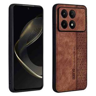 For Xiaomi Redmi K70 Pro AZNS 3D Embossed Skin Feel Phone Case(Brown)