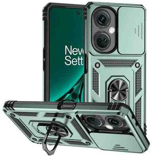 For OnePlus Nord CE3 5G Sliding Camshield Holder Phone Case(Dark Green)