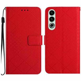 For OnePlus Nord CE4 Rhombic Grid Texture Leather Phone Case(Red)