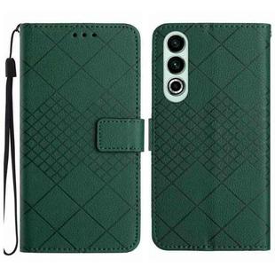 For OnePlus Nord CE4 Rhombic Grid Texture Leather Phone Case(Green)