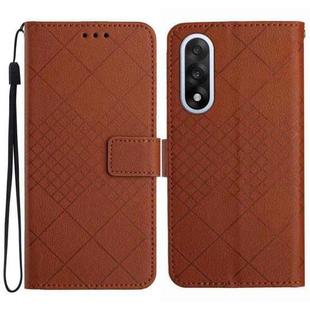 For OnePlus Nord 5 5G / Ace 5 Ultra Rhombic Grid Texture Leather Phone Case(Brown)