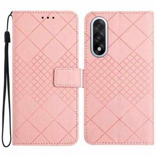 For OnePlus Nord 5 5G / Ace 5 Ultra Rhombic Grid Texture Leather Phone Case(Pink)