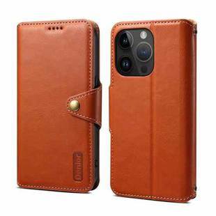 For iPhone 15 Pro Denior Cowhide Texture Wallet Style Leather Phone Case(Brown)