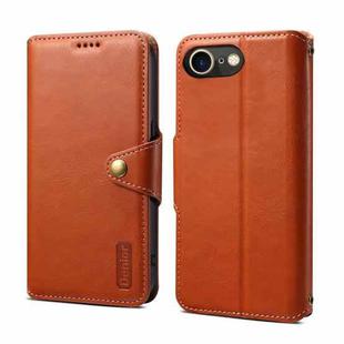 For iPhone SE 2022/SE 2020/6/7/8 Denior Cowhide Texture Wallet Style Leather Phone Case(Brown)