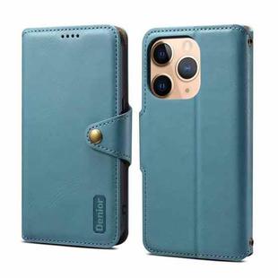 For iPhone 11 Pro Max Denior Cowhide Texture Wallet Style Leather Phone Case(Blue)