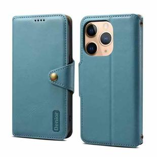 For iPhone 11 Pro Denior Cowhide Texture Wallet Style Leather Phone Case(Blue)