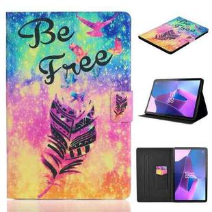 For Lenovo Tab P11 Gen2 /Xiaoxin Pad Plus 2023 Voltage Coloured Drawing Smart Leather Tablet Case(Feather)