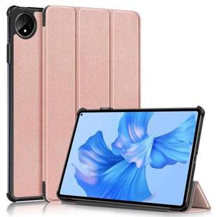 For Huawei MatePad Pro 11 2024 / 2022 Custer Pure Color 3-Fold Smart Leather Tablet Case(Rose Gold)
