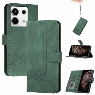 For Xiaomi Redmi Note 13 Pro 4G Cubic Skin Feel Flip Leather Phone Case(Green)