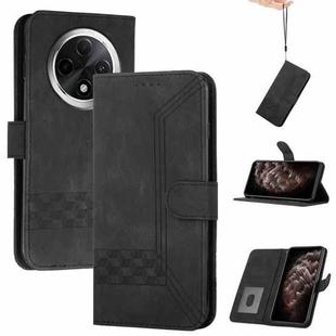 For Xiaomi Redmi A3 Pro Cubic Skin Feel Flip Leather Phone Case(Black)