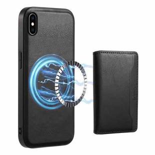 For iPhone XS Max Denior Cowhide Texture Leather MagSafe Detachable Wallet Phone Case(Black)