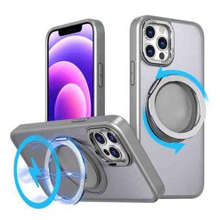 For iPhone 12 Pro Max 360-degree Rotating MagSafe Magnetic Holder Phone Case(Titanium Grey)