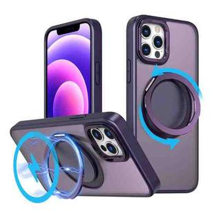 For iPhone 12 Pro 360-degree Rotating MagSafe Magnetic Holder Phone Case(Purple)