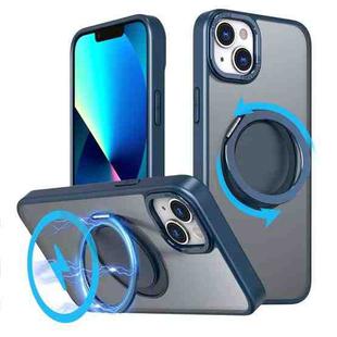 For iPhone 13 360-degree Rotating MagSafe Magnetic Holder Phone Case(Navy Blue)