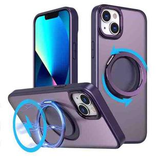 For iPhone 13 360-degree Rotating MagSafe Magnetic Holder Phone Case(Purple)