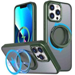 For iPhone 13 Pro 360-degree Rotating MagSafe Magnetic Holder Phone Case(Green)