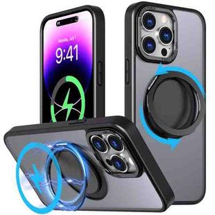 For iPhone 14 Pro 360-degree Rotating MagSafe Magnetic Holder Phone Case(Black)