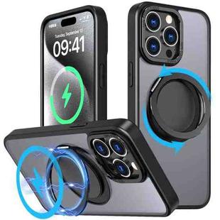 For iPhone 15 Pro 360-degree Rotating MagSafe Magnetic Holder Phone Case(Black)
