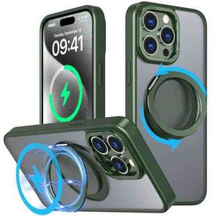 For iPhone 15 Pro 360-degree Rotating MagSafe Magnetic Holder Phone Case(Green)