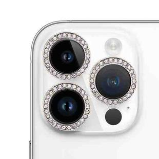 For iPhone 15 Pro Max / 15 Pro 9H Point Drill Camera Lens Protector Ring(Silver)