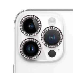 For iPhone 15 Pro Max / 15 Pro 9H Point Drill Camera Lens Protector Ring(Black)