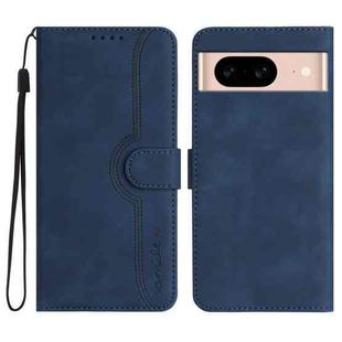 For Google Pixel 8a Heart Pattern Skin Feel Leather Phone Case(Royal Blue)