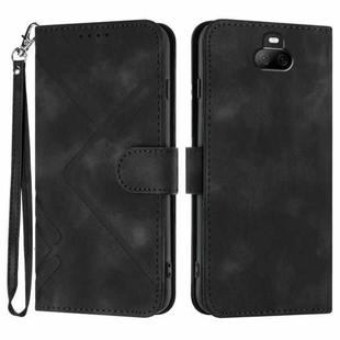 For Sony Xperia 20 Line Pattern Skin Feel Leather Phone Case(Black)