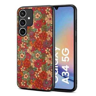 For Samsung Galaxy A34 5G Four Seasons Flower Language Series TPU Phone Case(Summer Red)