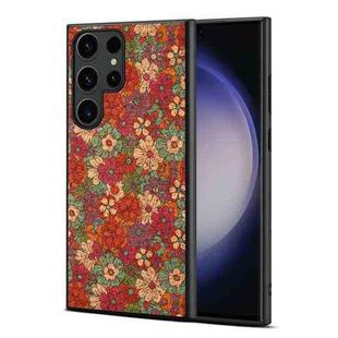 For Samsung Galaxy S23 Ultra 5G Four Seasons Flower Language Series TPU Phone Case(Summer Red)