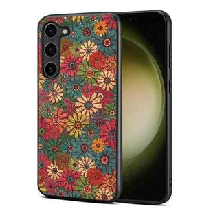 For Samsung Galaxy S23 5G Four Seasons Flower Language Series TPU Phone Case(Spring Green)
