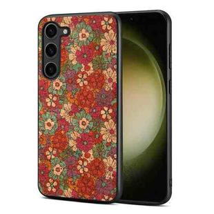 For Samsung Galaxy S23 5G Four Seasons Flower Language Series TPU Phone Case(Summer Red)