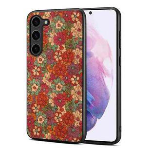 For Samsung Galaxy S21+ 5G Four Seasons Flower Language Series TPU Phone Case(Summer Red)