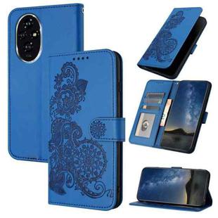 For Honor 200 Datura Flower Embossed Flip Leather Phone Case(Blue)