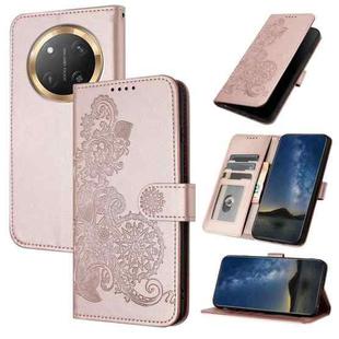 For Honor X9c Global Datura Flower Embossed Flip Leather Phone Case(Rose Gold)